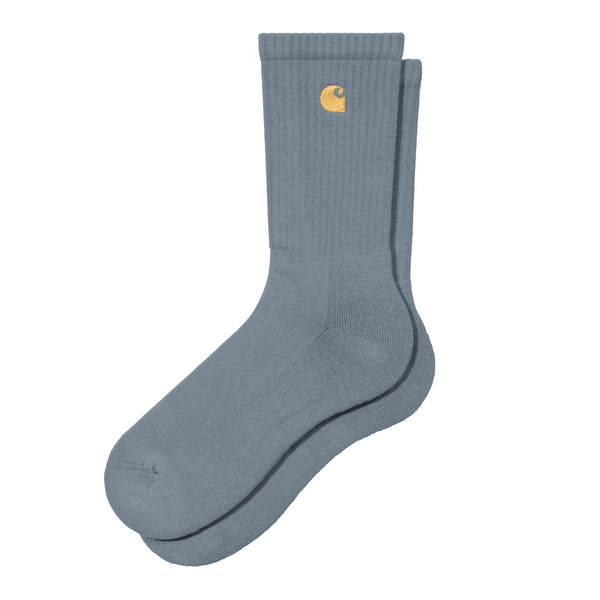 Carhartt WIP Chase Socks - Cozy Blue / Gold - Streetart.fr