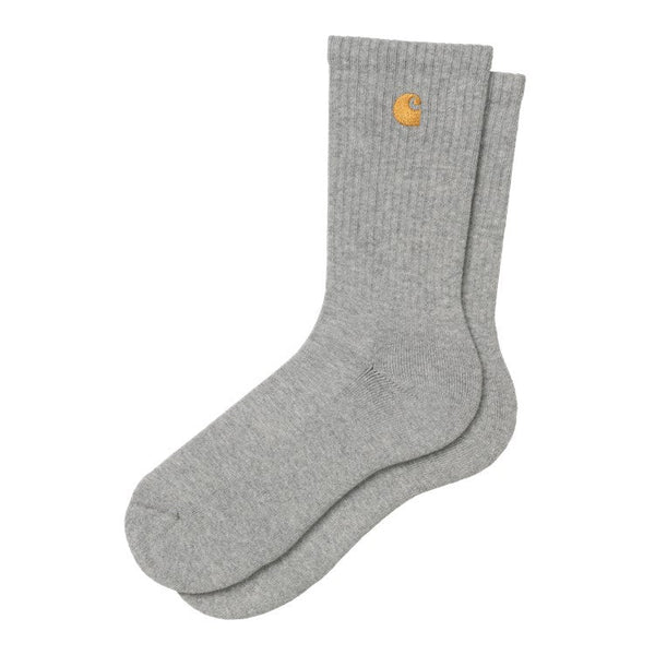 Carhartt Wip Chase Socks - Grey Heather / Gold - Streetart.fr