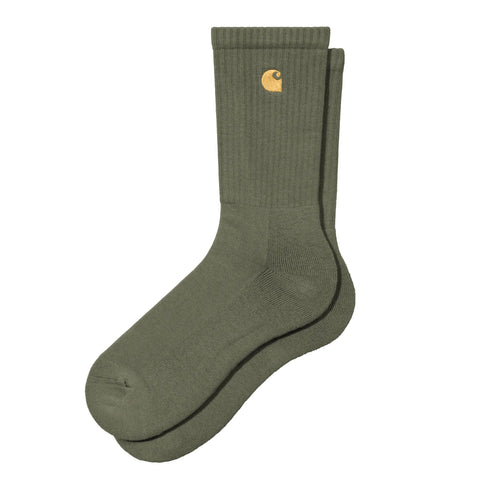 Carhartt WIP Chase Socks - Leaf / Gold - Streetart.fr