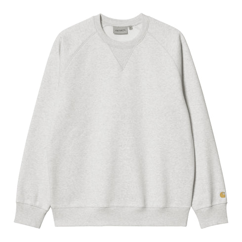 Carhartt WIP Chase Sweat Crew - Ash Heather / Gold - Streetart.fr