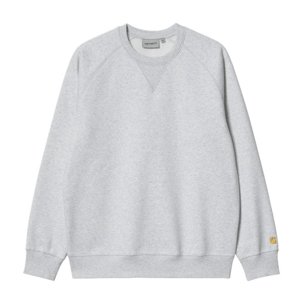 Carhartt Wip Chase Sweat Crew Ash Heather / Gold - Streetart.fr