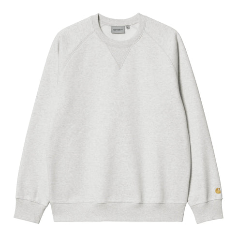 Carhartt WIP Chase Sweat Crew Ash Heather / Gold - Streetart.fr