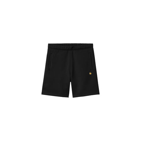 Carhartt WIP Chase Sweat Short - Black / Gold - Streetart.fr