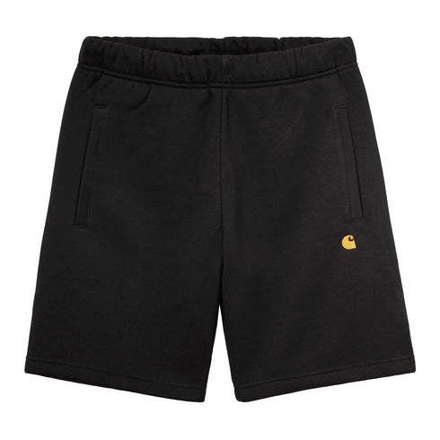 Carhartt WIP Chase Sweat Short - Black / Gold - Streetart.fr