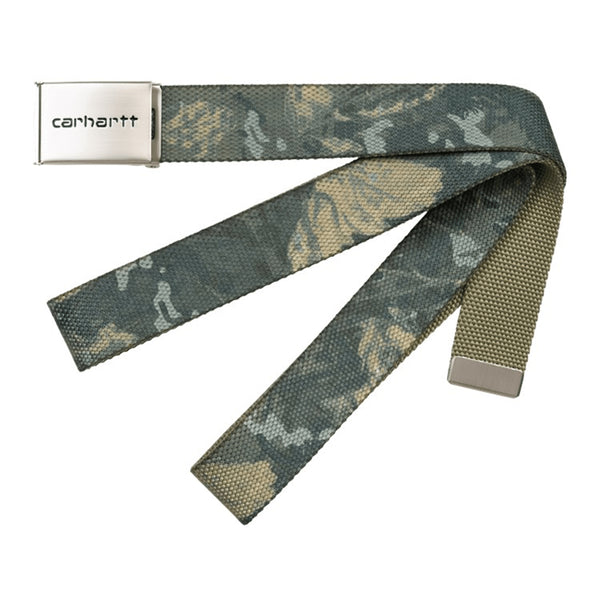 Carhartt Wip Clip Belt Chrome Camo Combi Green - Streetart.fr