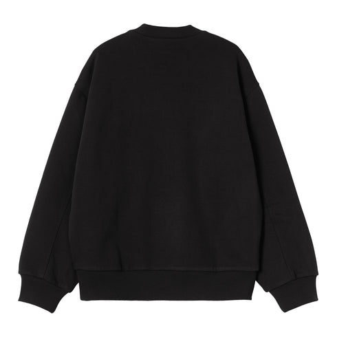 Carhartt WIP Detroit Sweat - Black Stone Washed - Streetart.fr