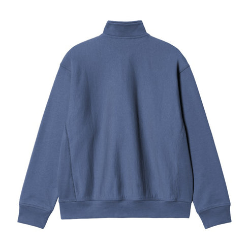 Carhartt Wip Half Zip American Script Sweat - Blue Iris - Streetart.fr