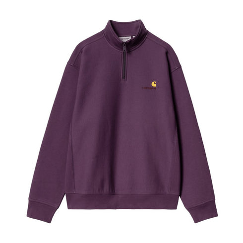 Carhartt Wip Half Zip American Script Sweat - Huckleberry - Streetart.fr