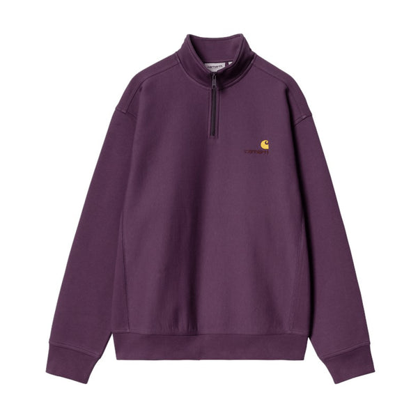 Carhartt Wip Half Zip American Script Sweat - Huckleberry - Streetart.fr