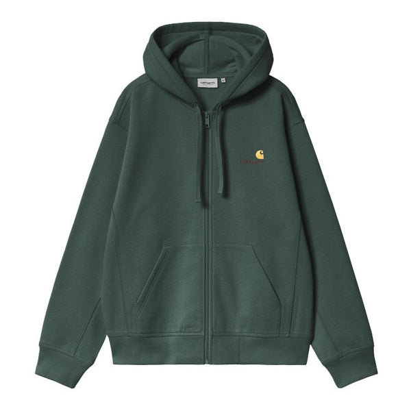 Carhartt Wip Hooded American Script Jacket Sweat - Kale Green - Streetart.fr
