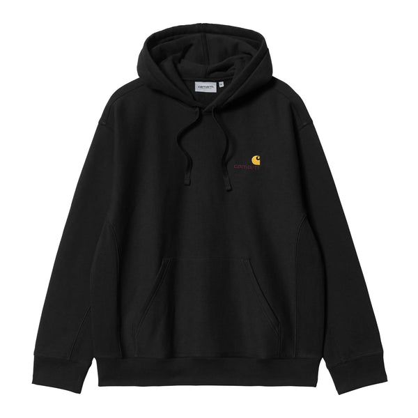 Carhartt Wip Hooded American Script Sweat A Capuche - Black - Streetart.fr