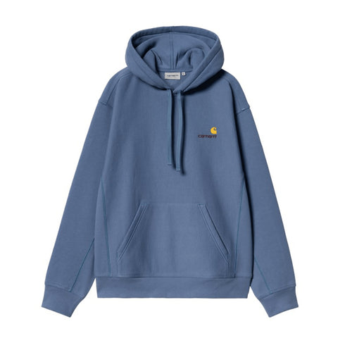 Carhartt Wip Hooded American Script Sweat A Capuche - Blue Iris - Streetart.fr