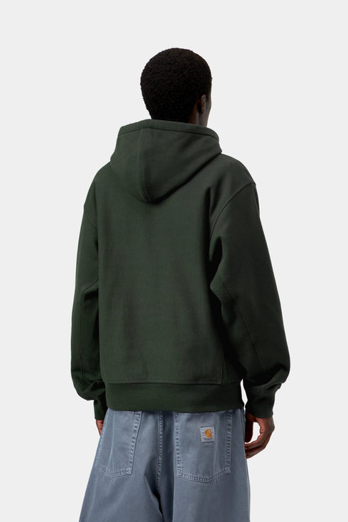 Carhartt Wip Hooded American Script Sweat - Raven - I028279_3T6_XX