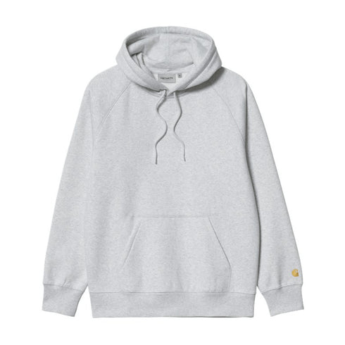 Carhartt Wip Hooded Chase Sweat A Capuche - Ash Heather / Gold - Streetart.fr