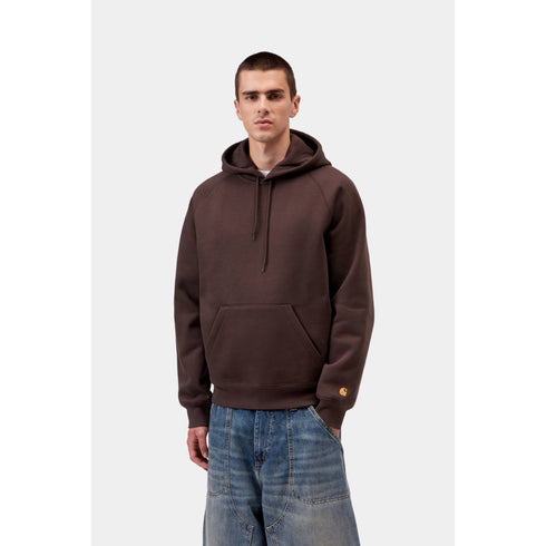 Carhartt WIP Hooded Chase Sweat - Palisander / Gold - Streetart.fr