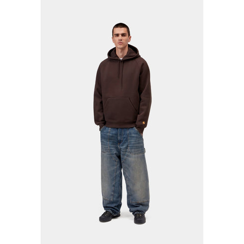 Carhartt WIP Hooded Chase Sweat - Palisander / Gold - Streetart.fr