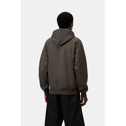 Carhartt WIP Hooded Chase Sweat - Shungite / Gold - Streetart.fr