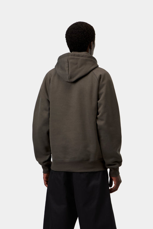 Carhartt Wip Hooded Chase Sweat - Shungite / Gold - I033661_3X9_XX