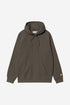 Carhartt Wip Hooded Chase Sweat - Shungite / Gold - I033661_3X9_XX