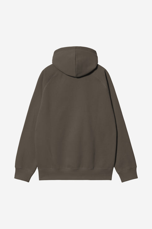 Carhartt Wip Hooded Chase Sweat - Shungite / Gold - I033661_3X9_XX