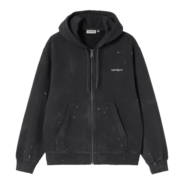 Carhartt WIP Hooded Painter Jacket - Black Destroy Wash Splaetter - Streetart.fr