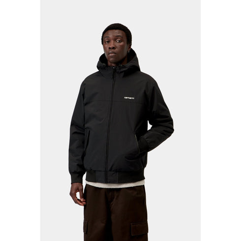 Carhartt WIP Hooded Sail Jacket - Black / White - Streetart.fr
