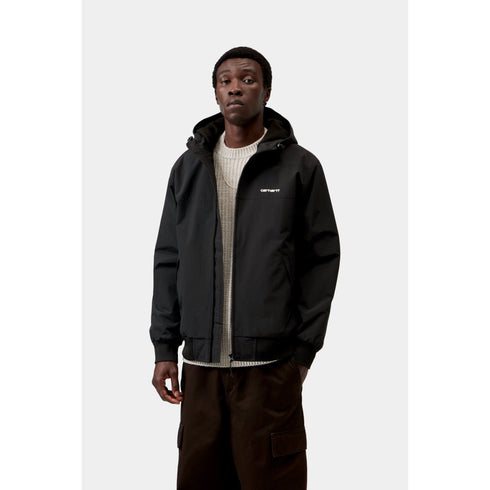 Carhartt WIP Hooded Sail Jacket - Black / White - Streetart.fr