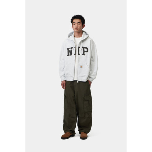 Carhartt WIP Hooded Wip Sweat Jacket - Ash Heather Stone Washed - Streetart.fr