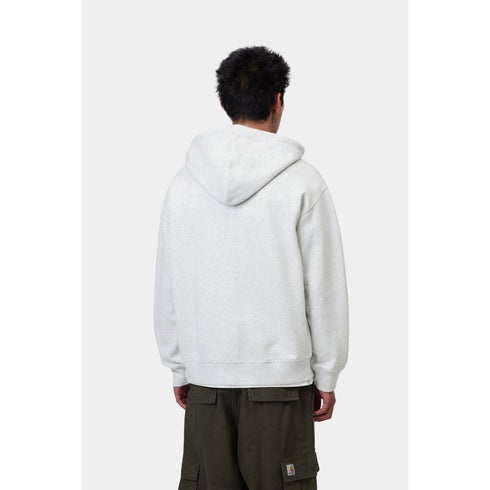 Carhartt WIP Hooded Wip Sweat Jacket - Ash Heather Stone Washed - Streetart.fr