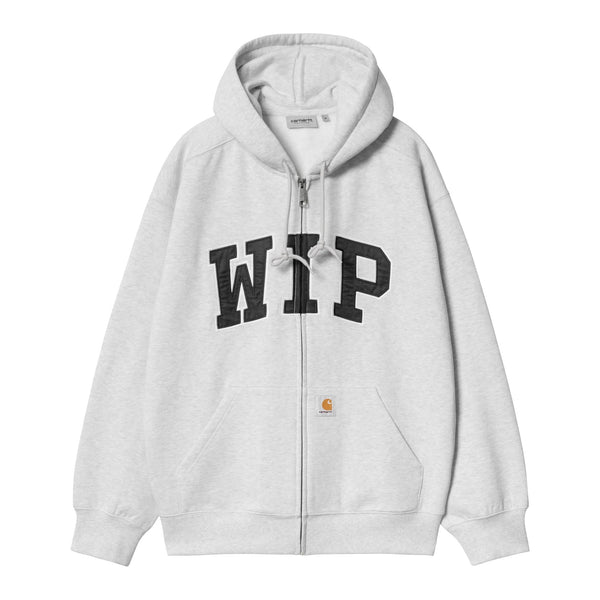 Carhartt WIP Hooded Wip Sweat Jacket - Ash Heather Stone Washed - Streetart.fr