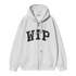 Carhartt WIP Hooded Wip Sweat Jacket - Ash Heather Stone Washed - Streetart.fr