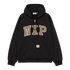 Carhartt WIP Hooded Wip Sweat Jacket - Black Stone Washed - Streetart.fr