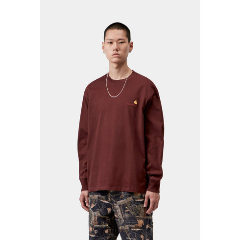 Carhartt Wip L/S American Script T-Shirt - Amarone - I029955_826_XX