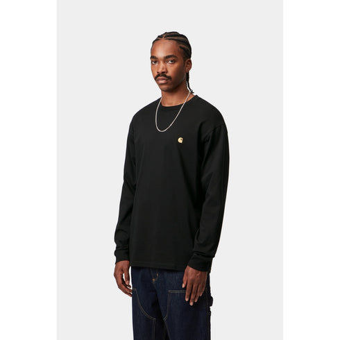 Carhartt Wip L/S Chase T-Shirt - Black / Gold - I026392_00F_XX