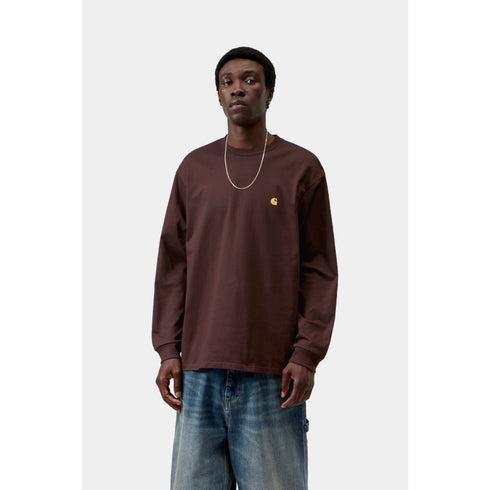 Carhartt Wip L/S Chase T-Shirt - Palisander / Gold - I026392_3XE_XX