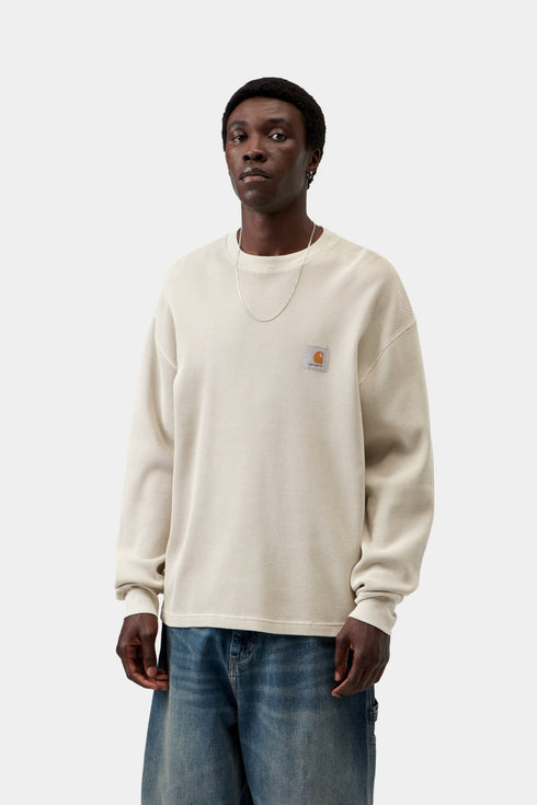 Carhartt Wip L/S Vista Waffle T-Shirt - Fleur De Sel Garment Dyed - I035304_2LP_GD