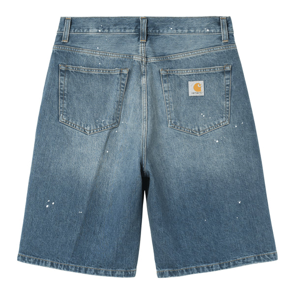 Carhartt WIP Landon Short - Blue Destroy Wash Splatter - Streetart.fr
