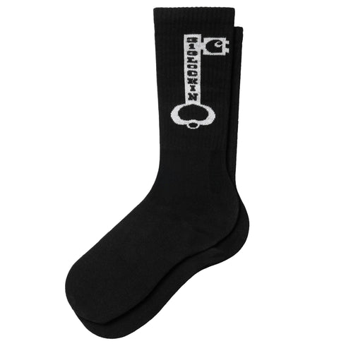 Carhartt WIP Locked Socks - Black / White - Streetart.fr
