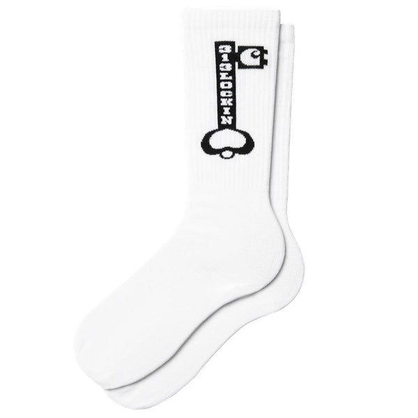 Carhartt Wip Locked Socks - White / Black - Streetart.fr