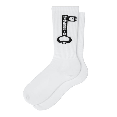 Carhartt WIP Locked Socks - White / Black - Streetart.fr