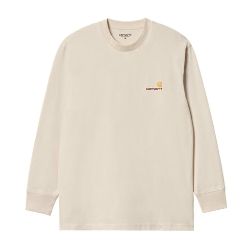 Carhartt Wip L/S American Script T-Shirt Manches Longues - Natural - Streetart.fr