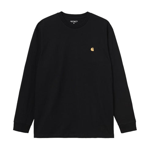 Carhartt Wip L/S Chase T-Shirt Manches Longues - Black / Gold - Streetart.fr