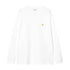 Carhartt Wip L/S Chase T-Shirt Manches Longues - White / Gold - Streetart.fr