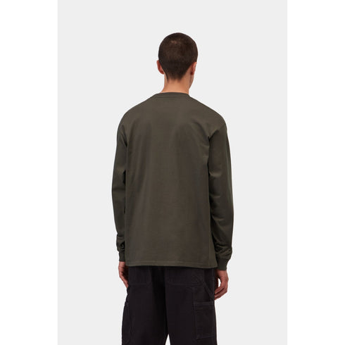 Carhartt WIP L/S Chase T-Shirt - Shungite / Gold - Streetart.fr