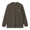 Carhartt WIP L/S Chase T-Shirt - Shungite / Gold - Streetart.fr