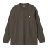 Carhartt WIP L/S Chase T-Shirt - Shungite / Gold - Streetart.fr