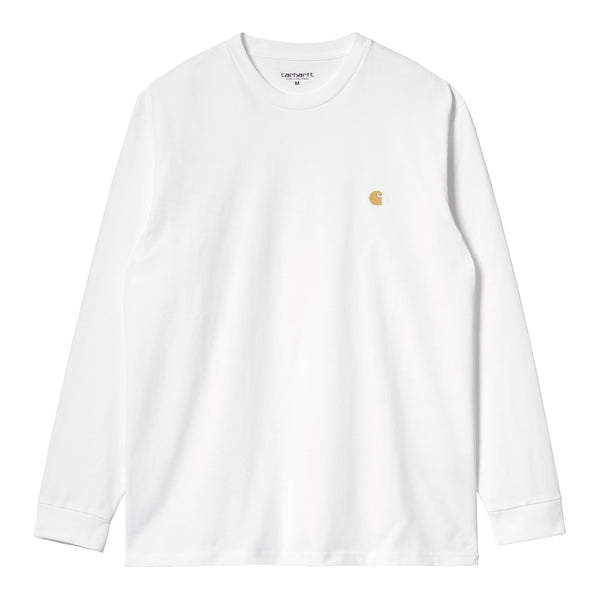 Carhartt WIP L/S Chase - White / Gold - Streetart.fr