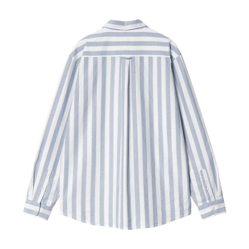Carhartt Wip L/S Dillon Shirt Chemise - Dillon Stripe Bleach / White - Streetart.fr