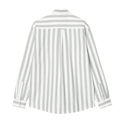 Carhartt Wip L/S Dillon Shirt Chemise - Dillon Stripe Park / White - Streetart.fr