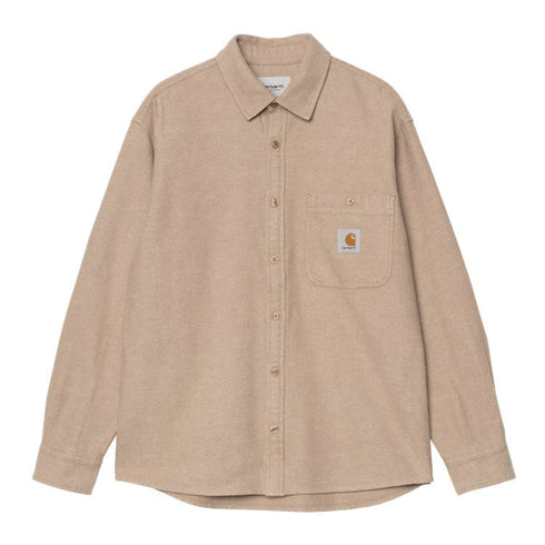 Carhartt Wip L/s Edgar Shirt Chemise - Peanut / Wax - Streetart.fr